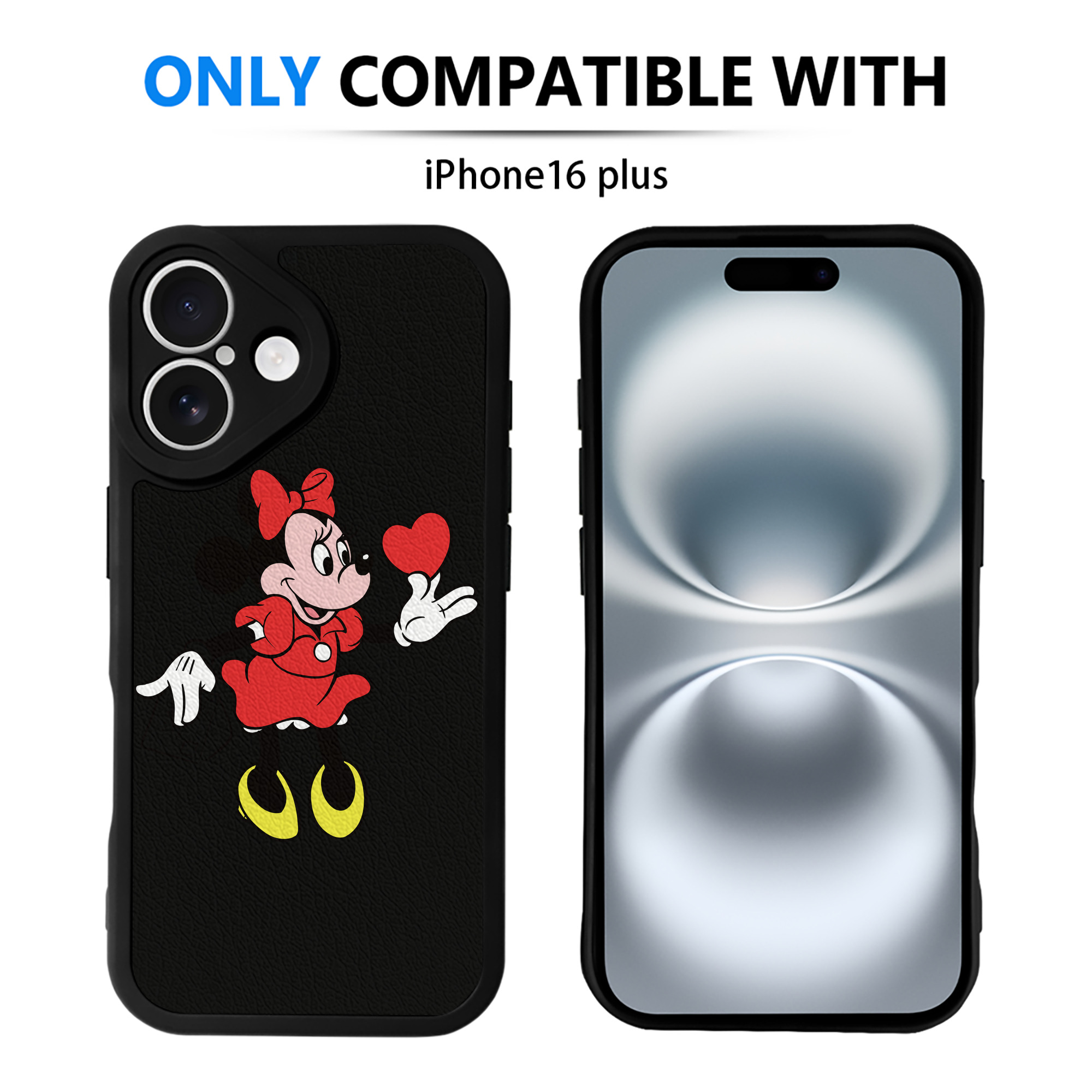 （画像用） ミッキーマウス Mickey Mouse 【iPhone 16シリーズ対応】シリコンスマホケース（レザー調） 材質：シリコン